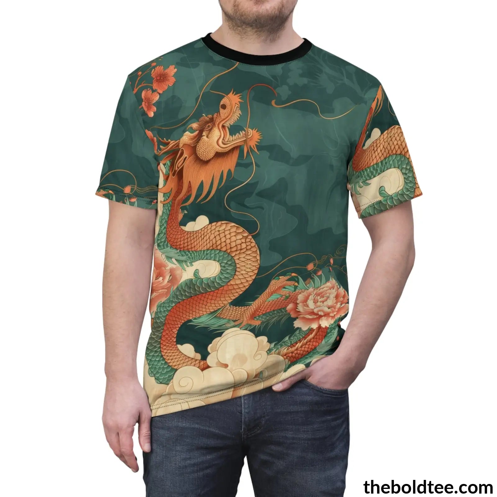 Vintage Chinese Tee - Premium All Over Print Crewneck Shirt Prints