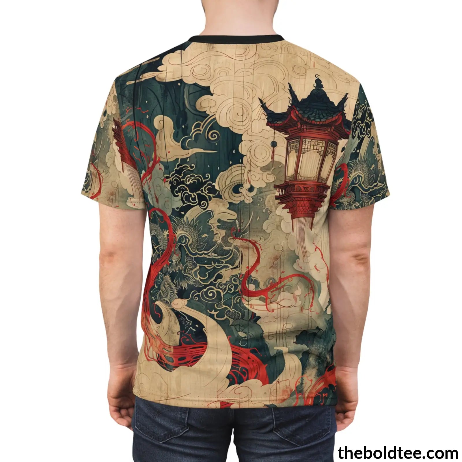 Vintage Chinese Tee - Premium All Over Print Crewneck Shirt Prints