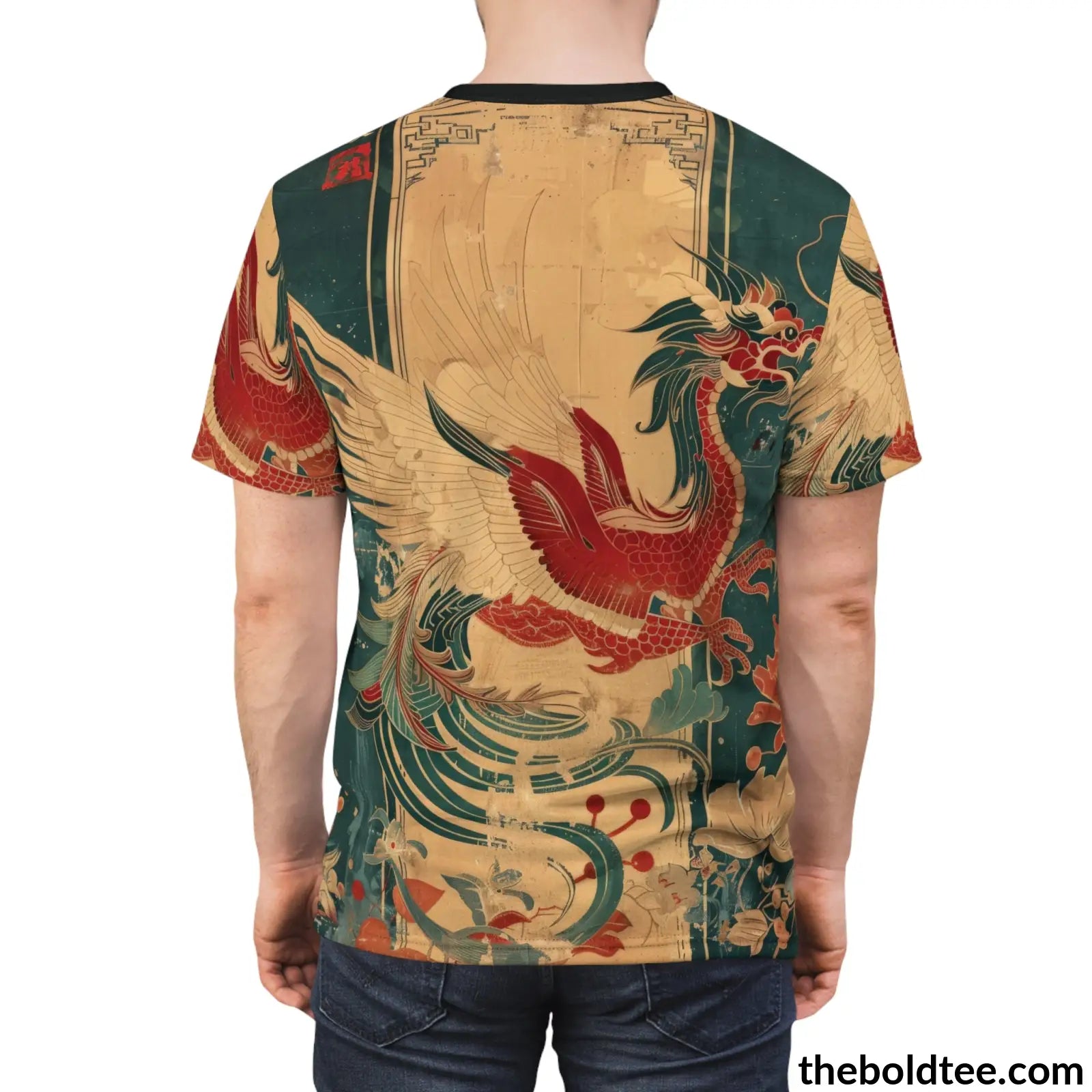 Vintage Chinese Tee - Premium All Over Print Crewneck Shirt Prints