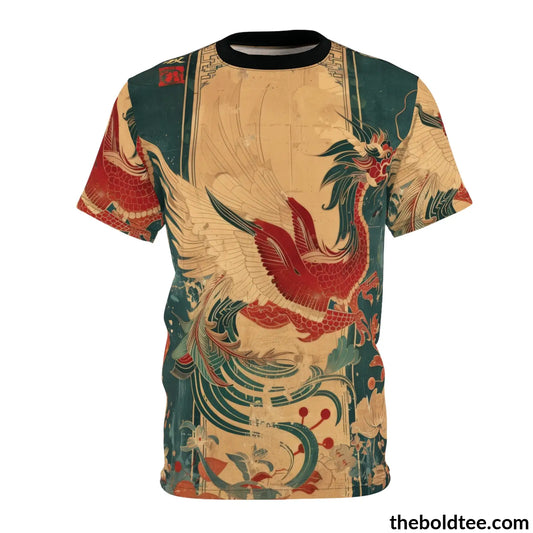 Vintage Chinese Tee - Premium All Over Print Crewneck Shirt S Prints