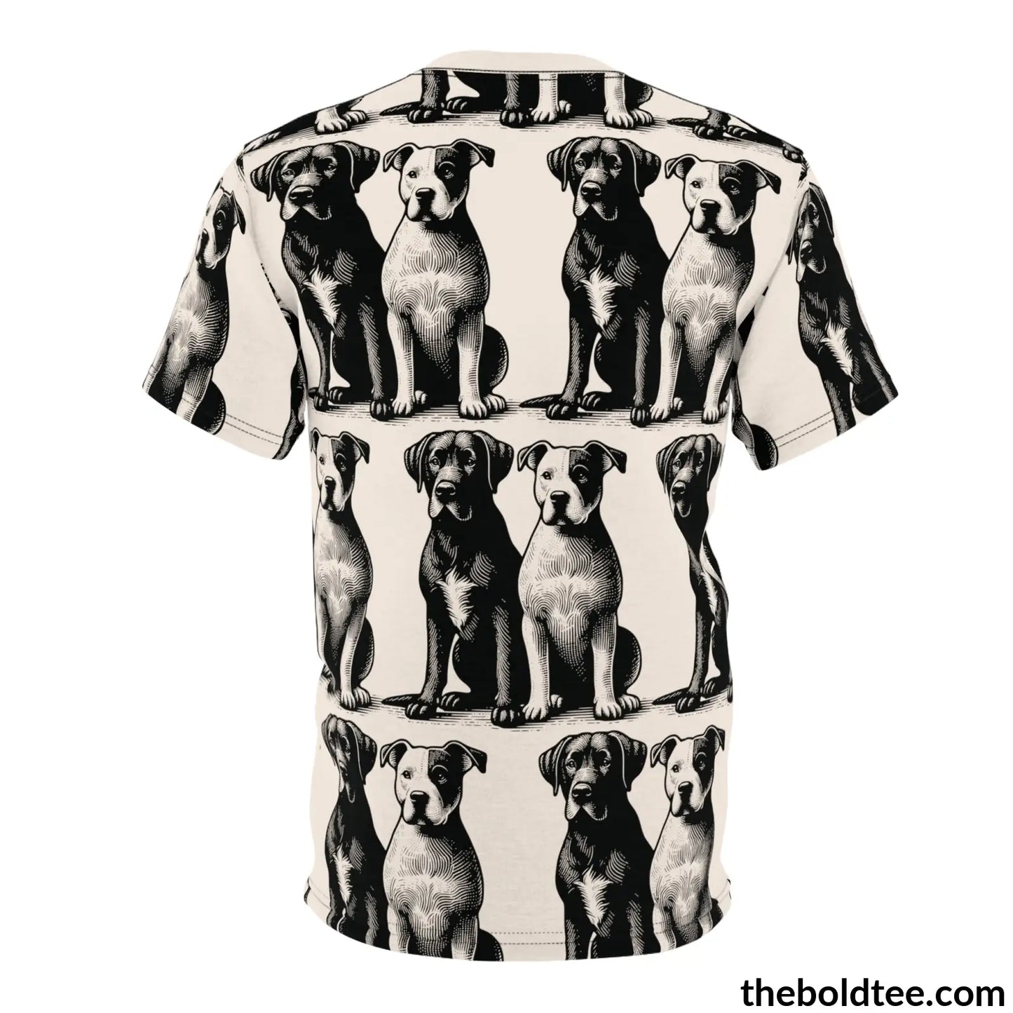 Vintage Dogs Pattern Tee - Premium All Over Print Crewneck Prints