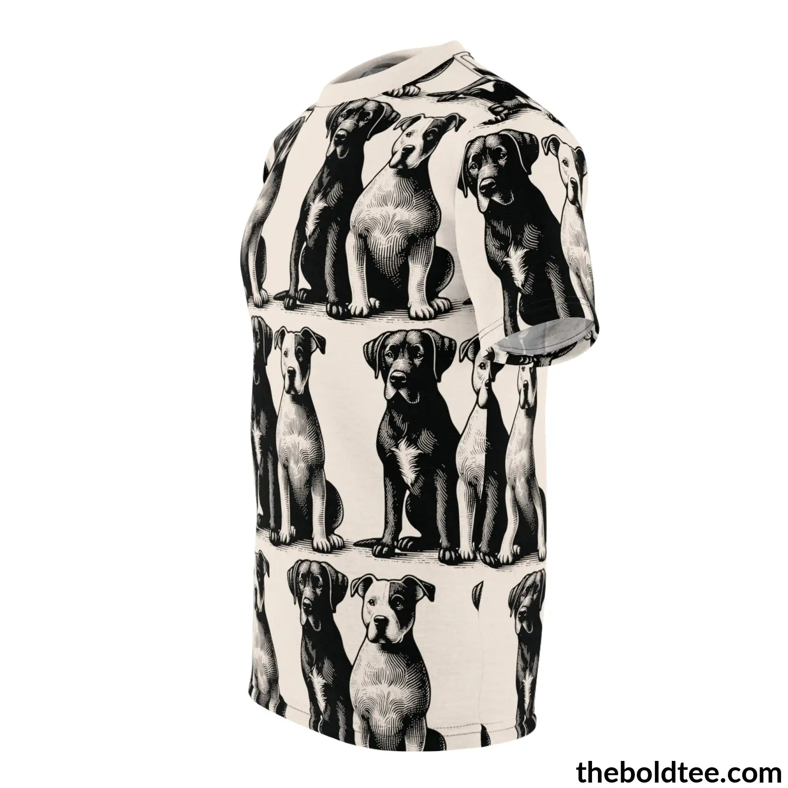 Vintage Dogs Pattern Tee - Premium All Over Print Crewneck Prints