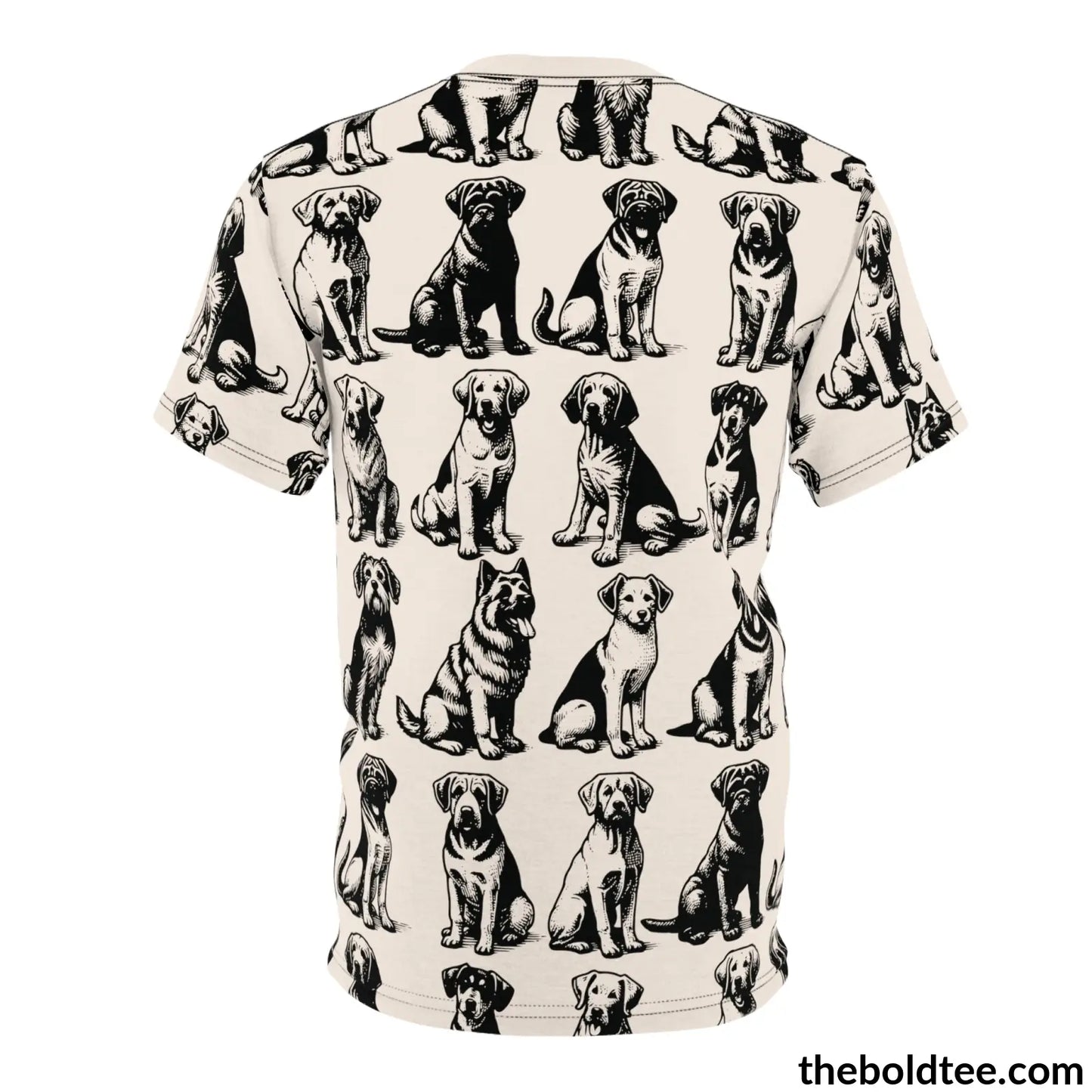 Vintage Dogs Pattern Tee - Premium All Over Print Crewneck Prints