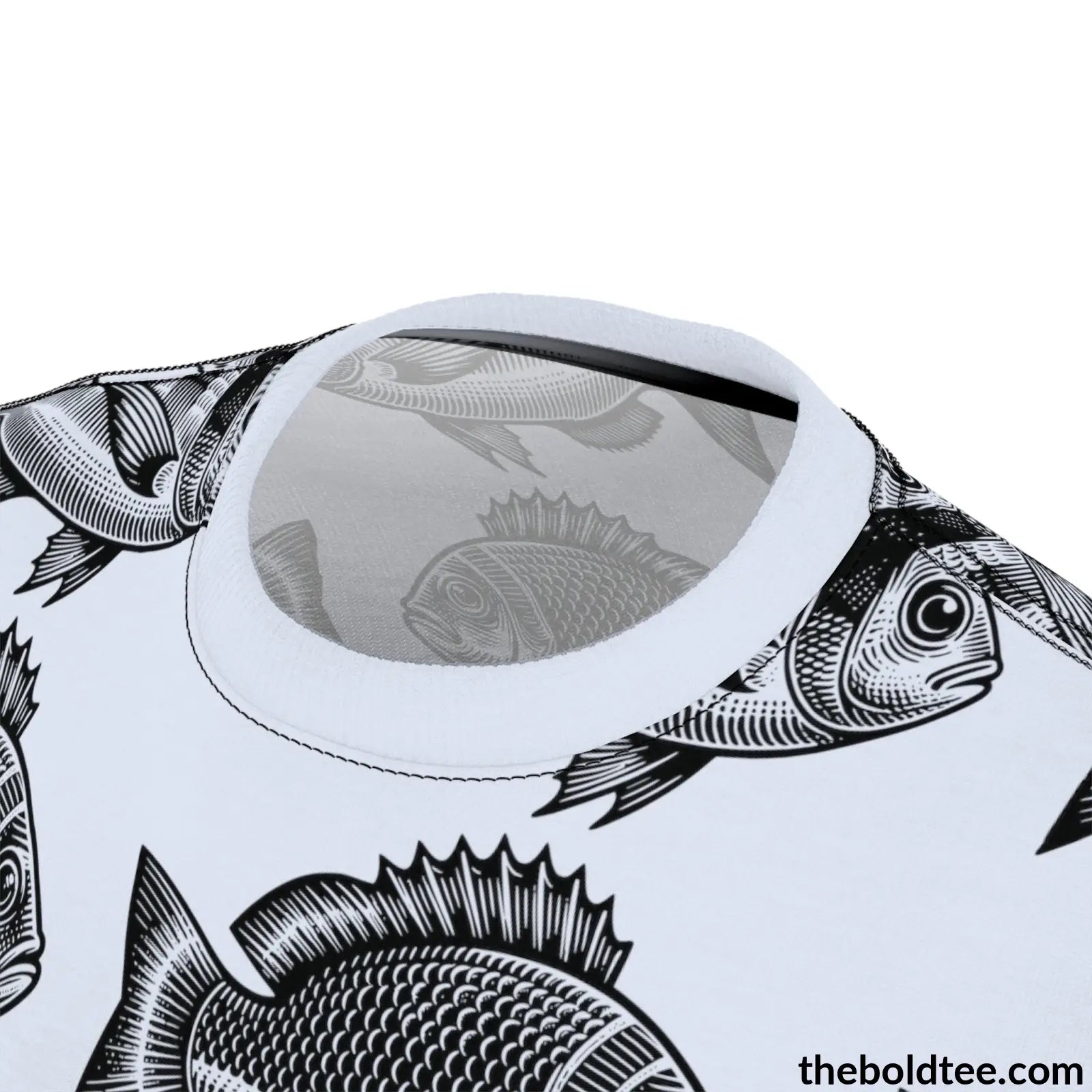 Vintage Fish Pattern Tee - Premium All Over Print Crewneck Prints