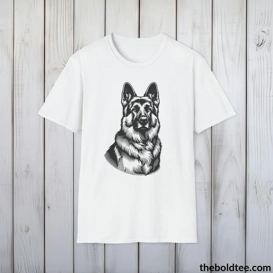 Vintage German Shepherd Dog Tee - Sustainable & Soft Cotton Crewneck Unisex T - Shirt 9 Bold Colors