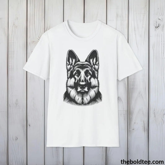 Vintage German Shepherd Dog Tee - Sustainable & Soft Cotton Crewneck Unisex T - Shirt 9 Bold Colors