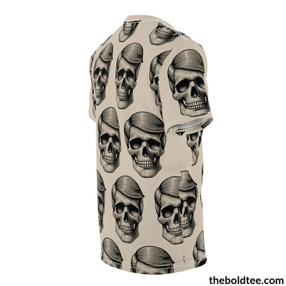 Vintage Hipster Skull Tee - Premium All Over Print Crewneck Over Prints