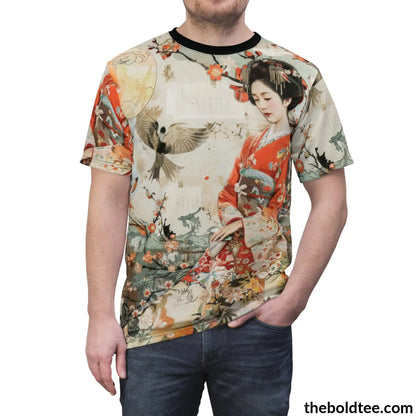 Vintage Japanese Tee - Premium All Over Print Crewneck Shirt Prints