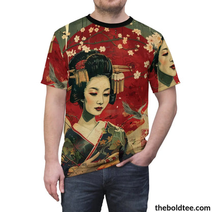 Vintage Japanese Tee - Premium All Over Print Crewneck Shirt Prints