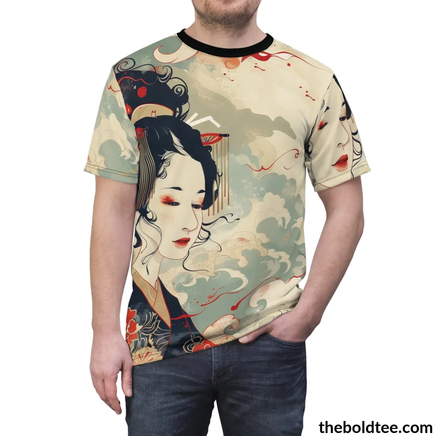 Vintage Japanese Tee - Premium All Over Print Crewneck Shirt Prints