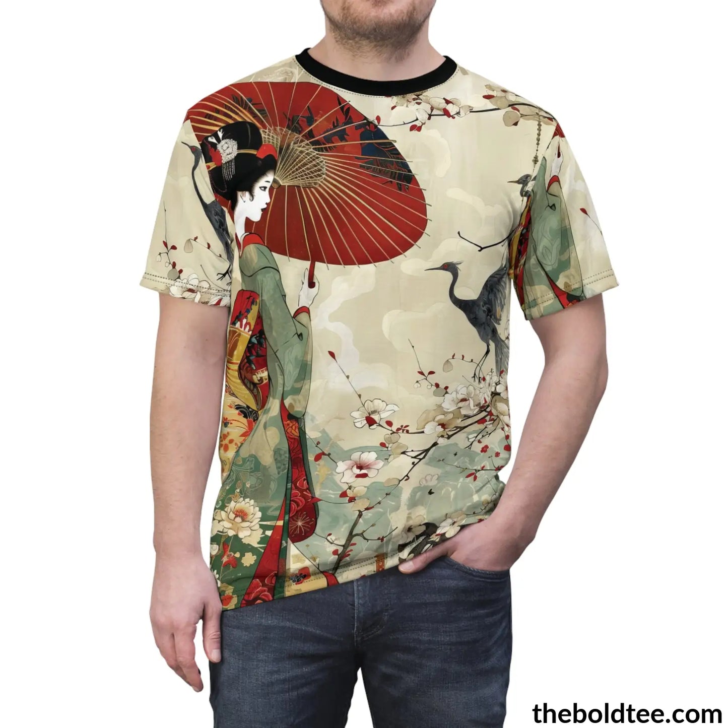 Vintage Japanese Tee - Premium All Over Print Crewneck Shirt Prints