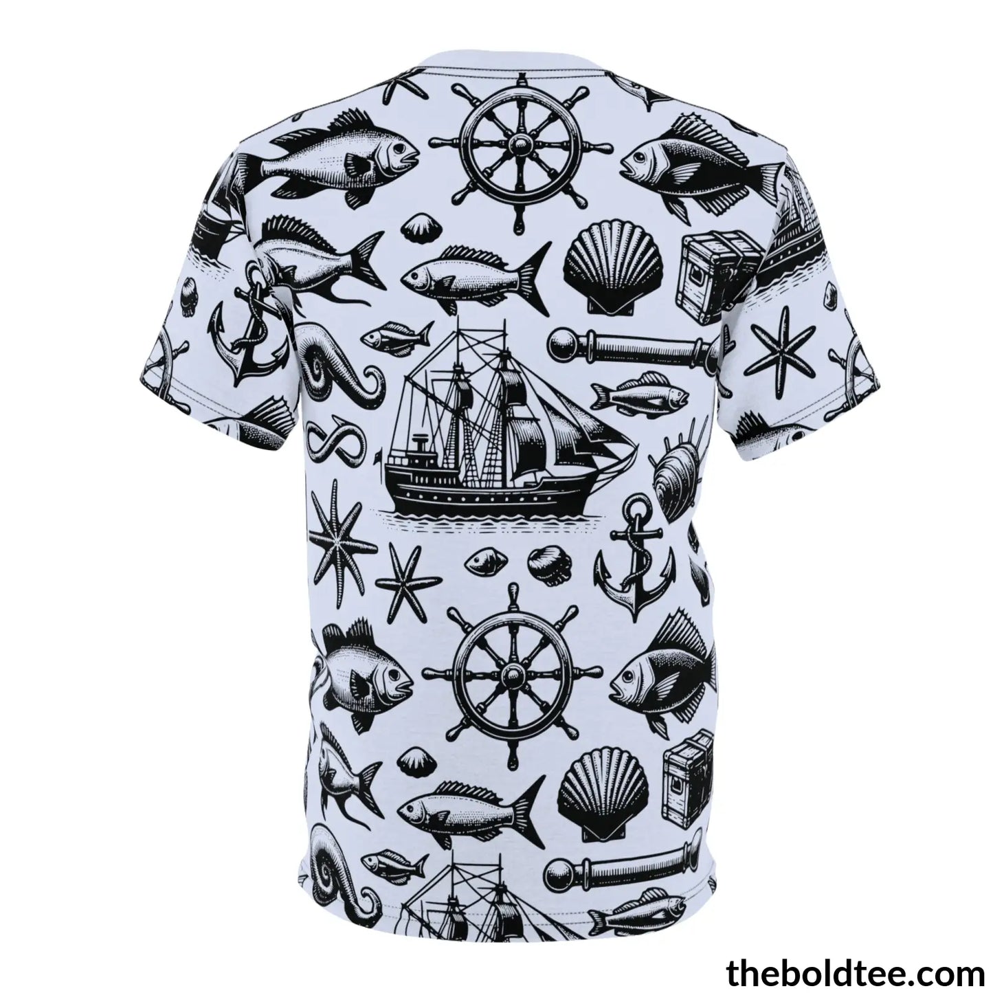 Vintage Marine Pattern Tee - Premium All Over Print Crewneck Prints