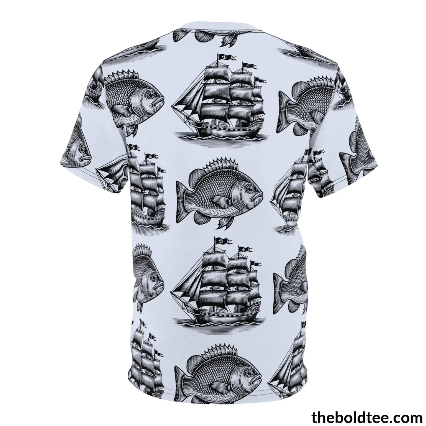 Vintage Nautic Pattern Tee - Premium All Over Print Crewneck Prints