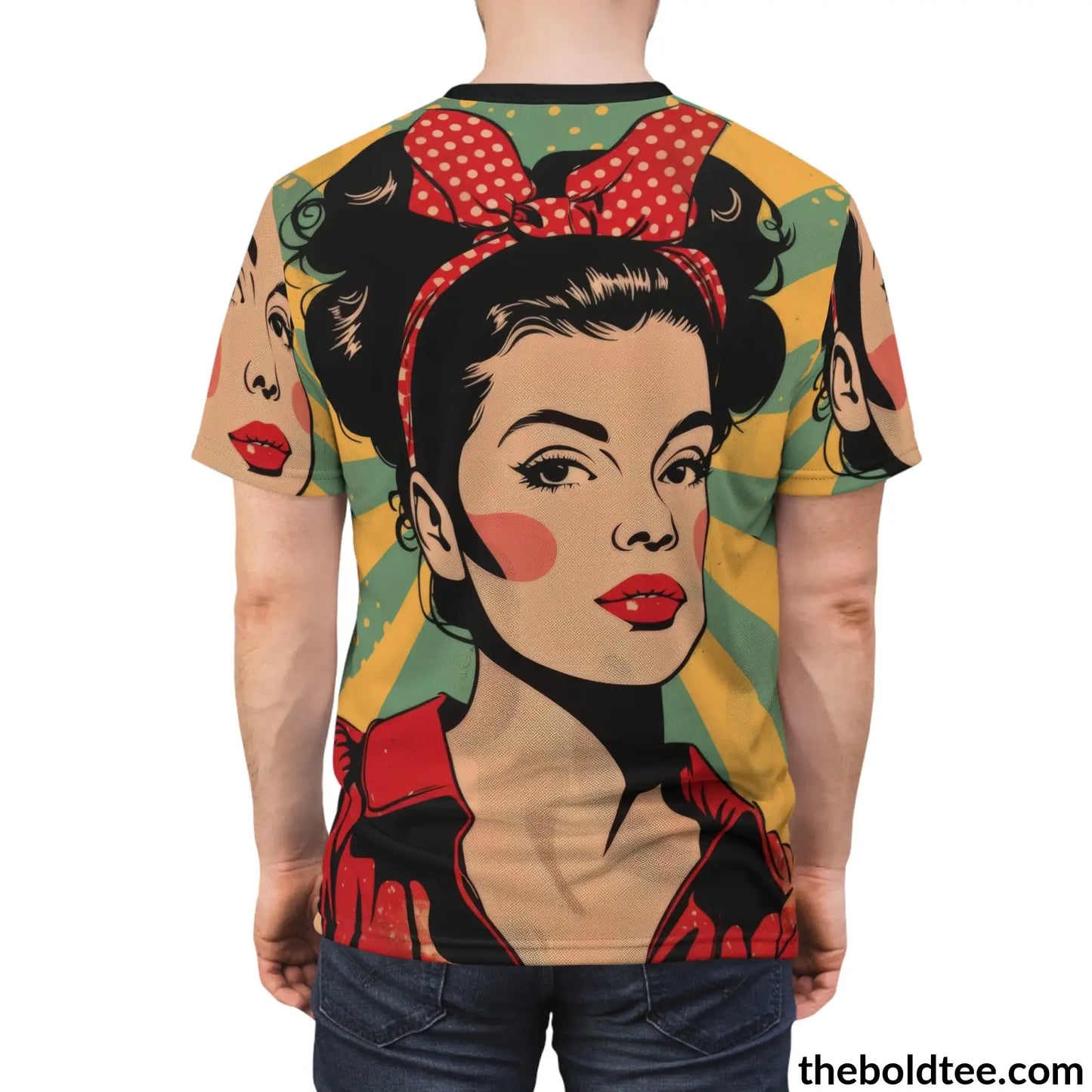 Vintage Rockabilly Tee - Premium All Over Print Crewneck Shirt Prints