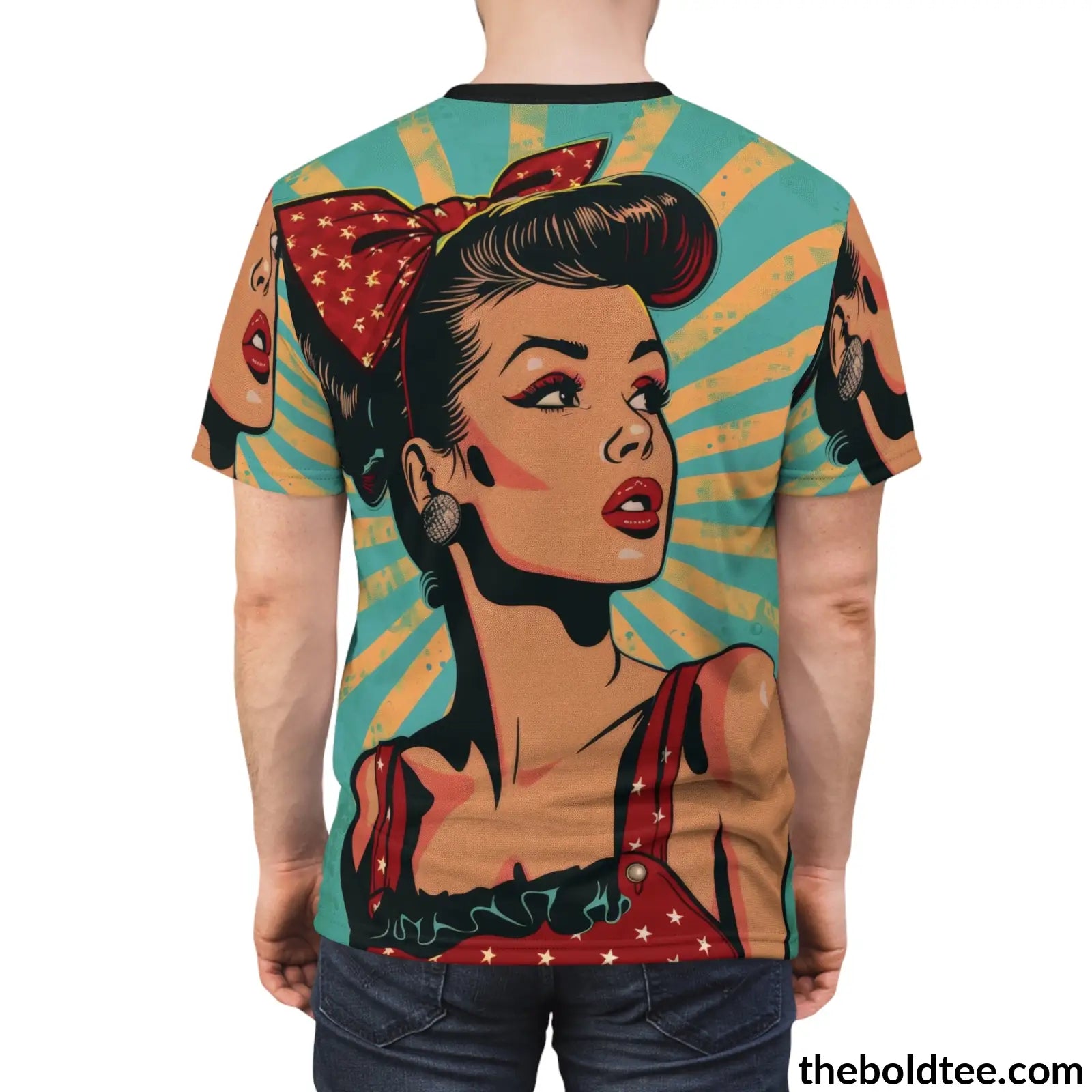 Vintage Rockabilly Tee - Premium All Over Print Crewneck Shirt Prints