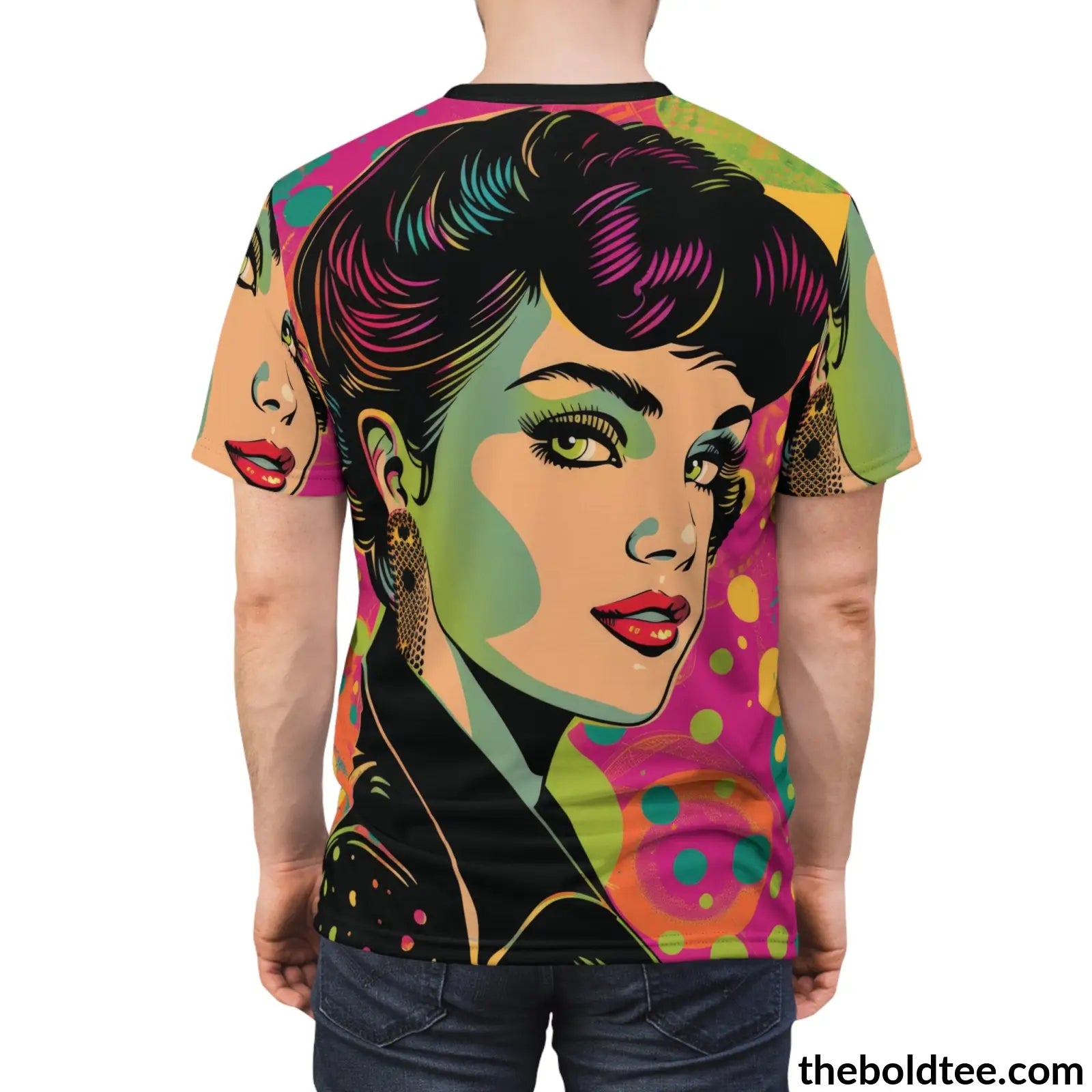 Vintage Rockabilly Tee - Premium All Over Print Crewneck Shirt Prints