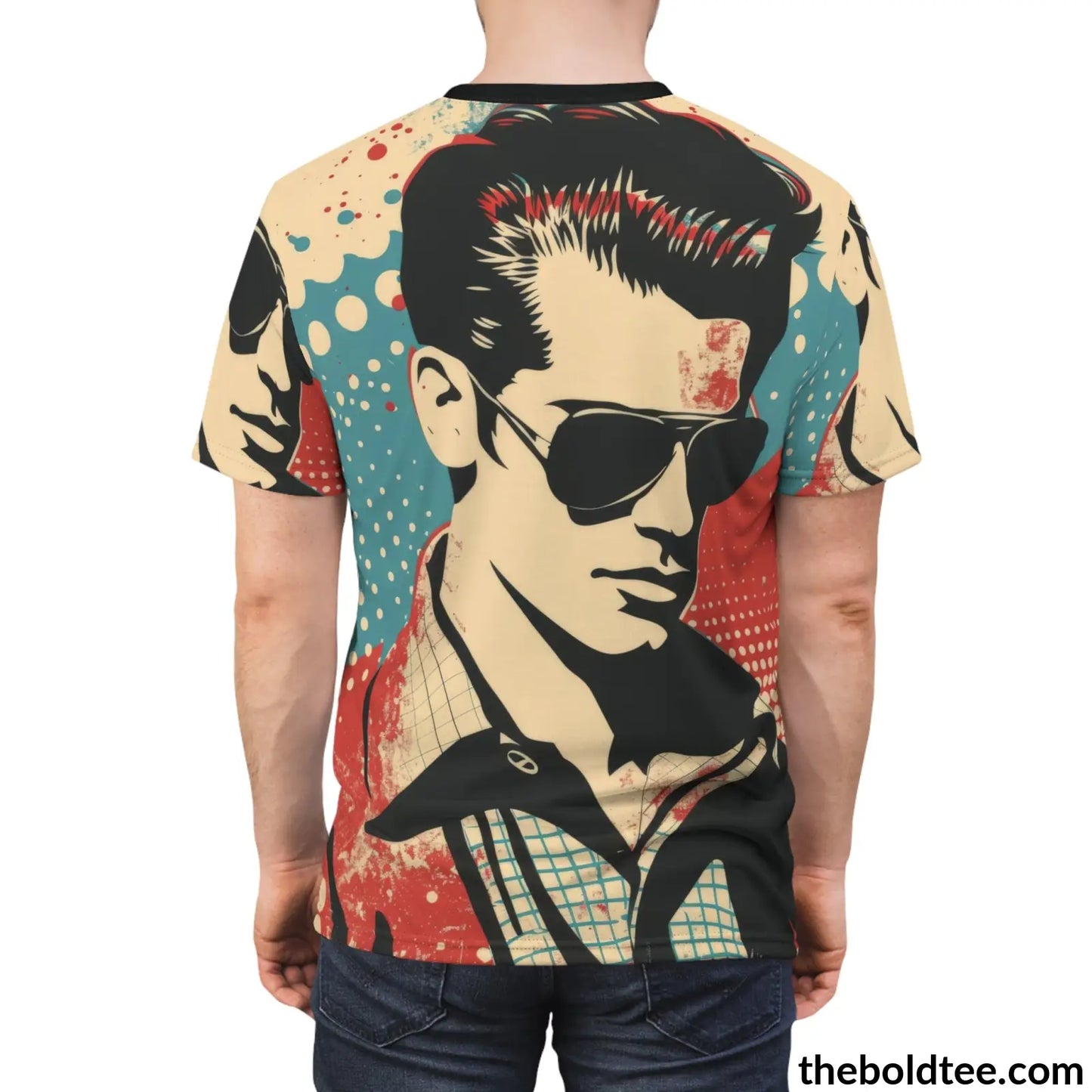 Vintage Rockabilly Tee - Premium All Over Print Crewneck Shirt Prints