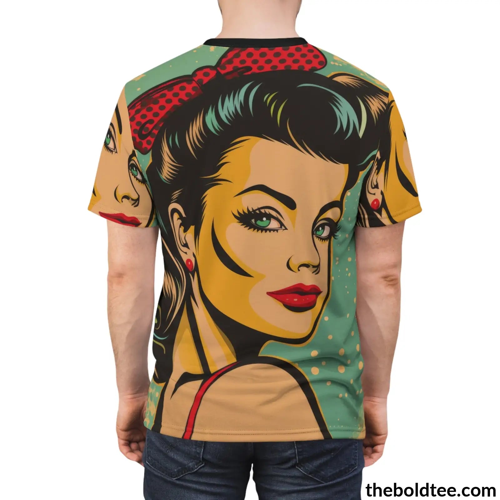 Vintage Rockabilly Tee - Premium All Over Print Crewneck Shirt Prints