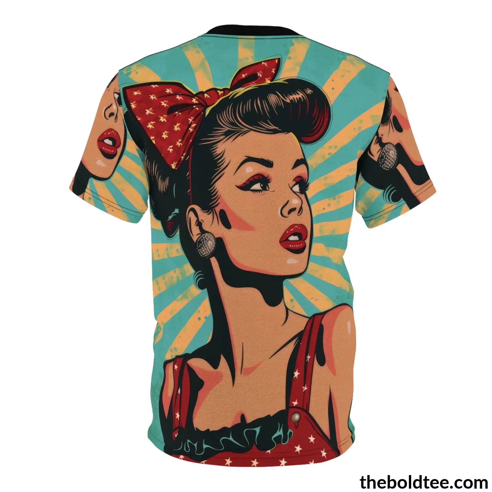 Vintage Rockabilly Tee - Premium All Over Print Crewneck Shirt Prints