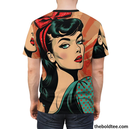 Vintage Rockabilly Tee - Premium All Over Print Crewneck Shirt Prints