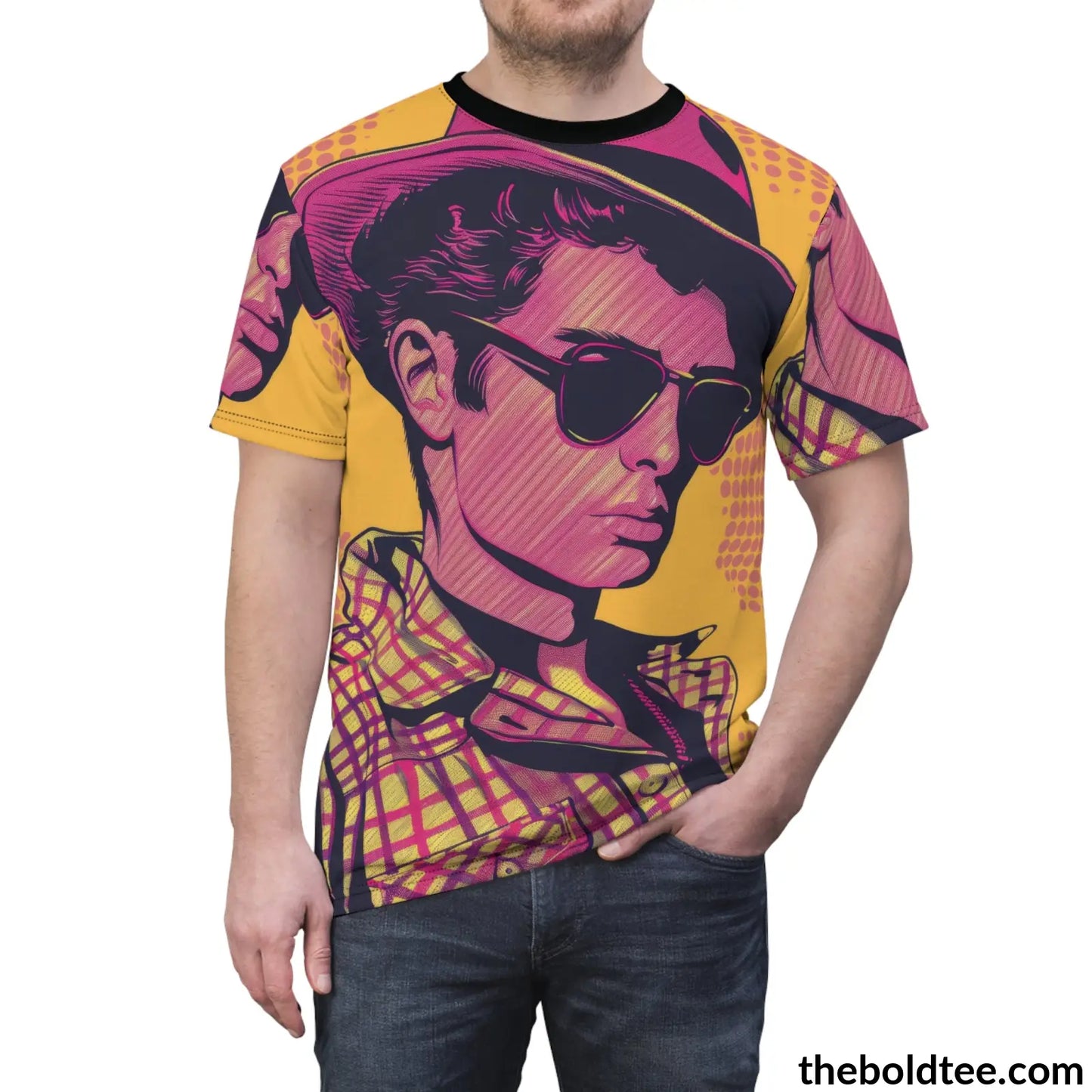 Vintage Rockabilly Tee - Premium All Over Print Crewneck Shirt Prints