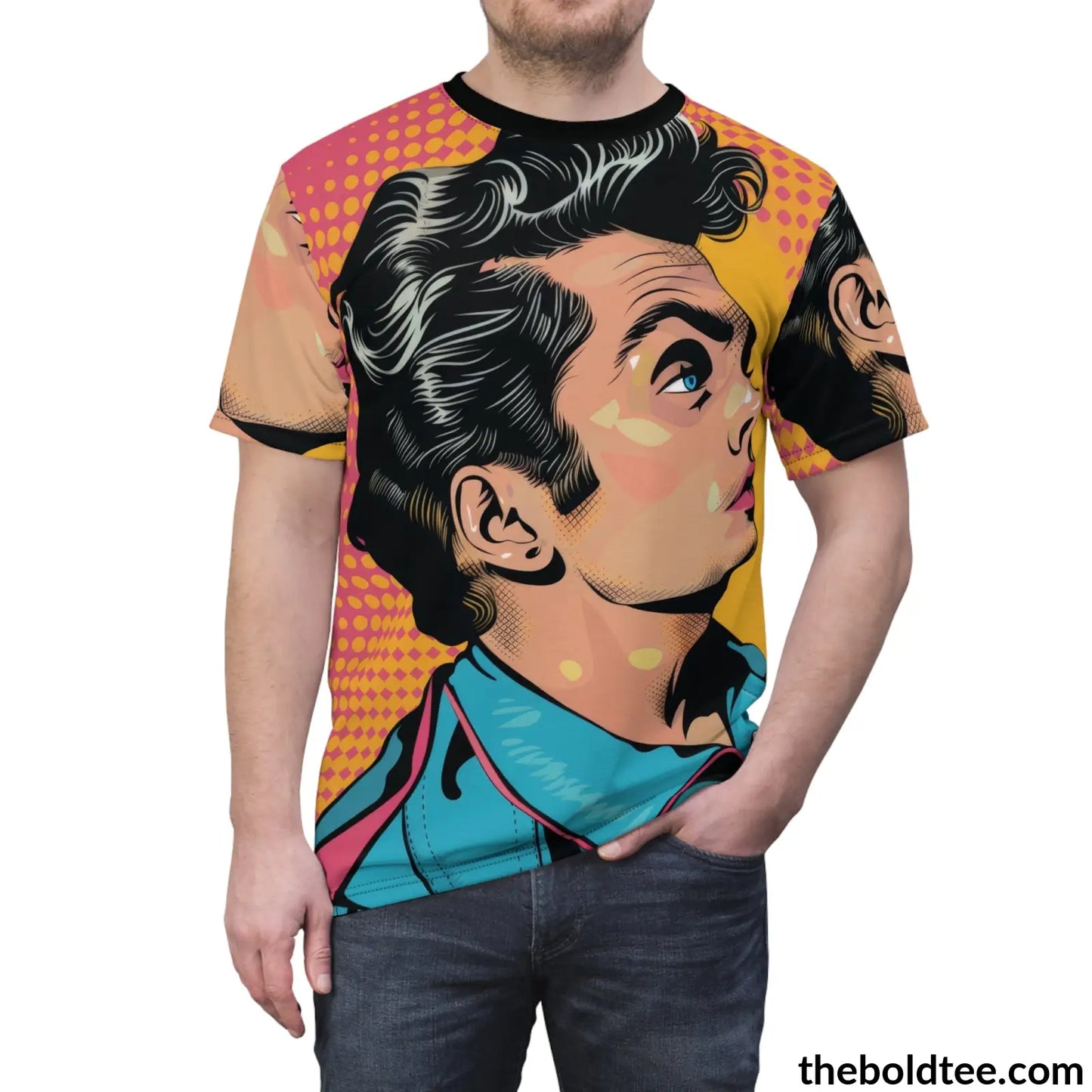 Vintage Rockabilly Tee - Premium All Over Print Crewneck Shirt Prints