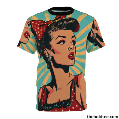 Vintage Rockabilly Tee - Premium All Over Print Crewneck Shirt S Prints