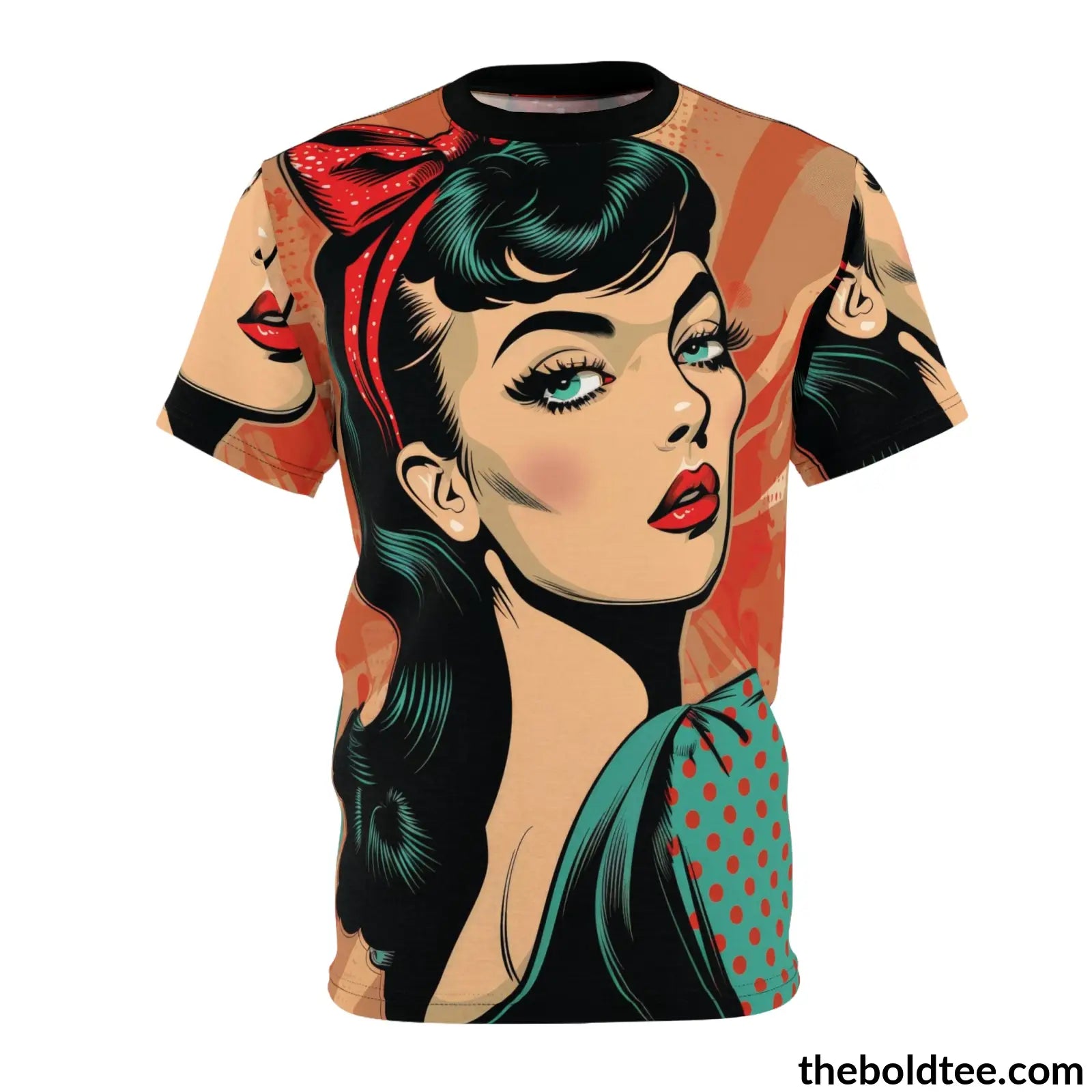 Vintage Rockabilly Tee - Premium All Over Print Crewneck Shirt S Prints