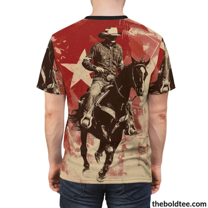 Vintage Rodeo Tee - Premium All Over Print Crewneck Shirt Prints