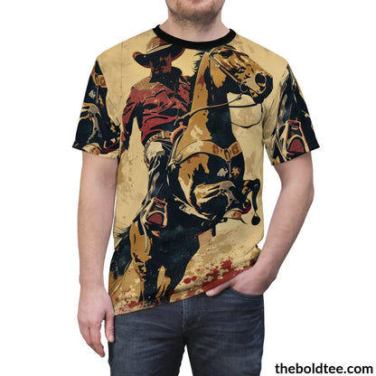 Vintage Rodeo Tee - Premium All Over Print Crewneck Shirt Prints