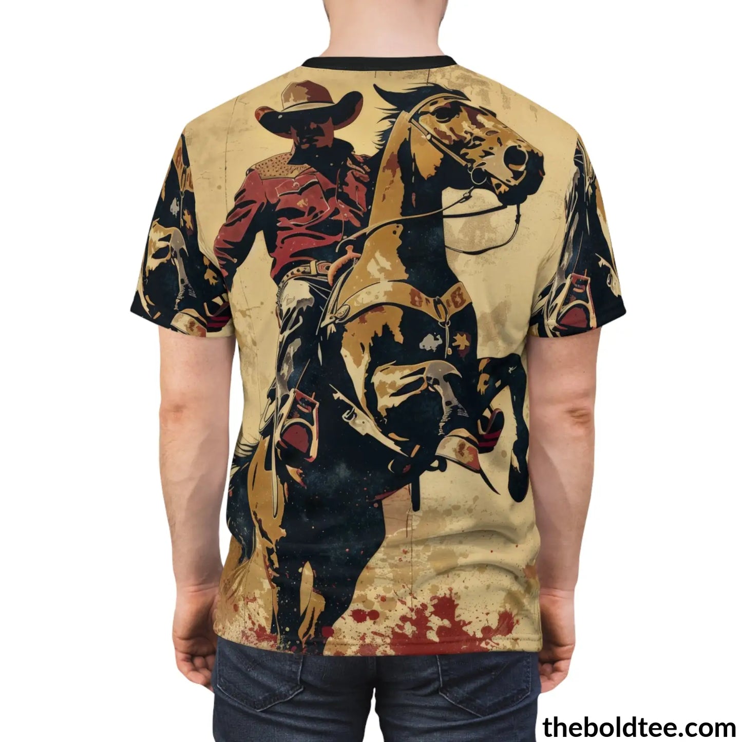 Vintage Rodeo Tee - Premium All Over Print Crewneck Shirt Prints