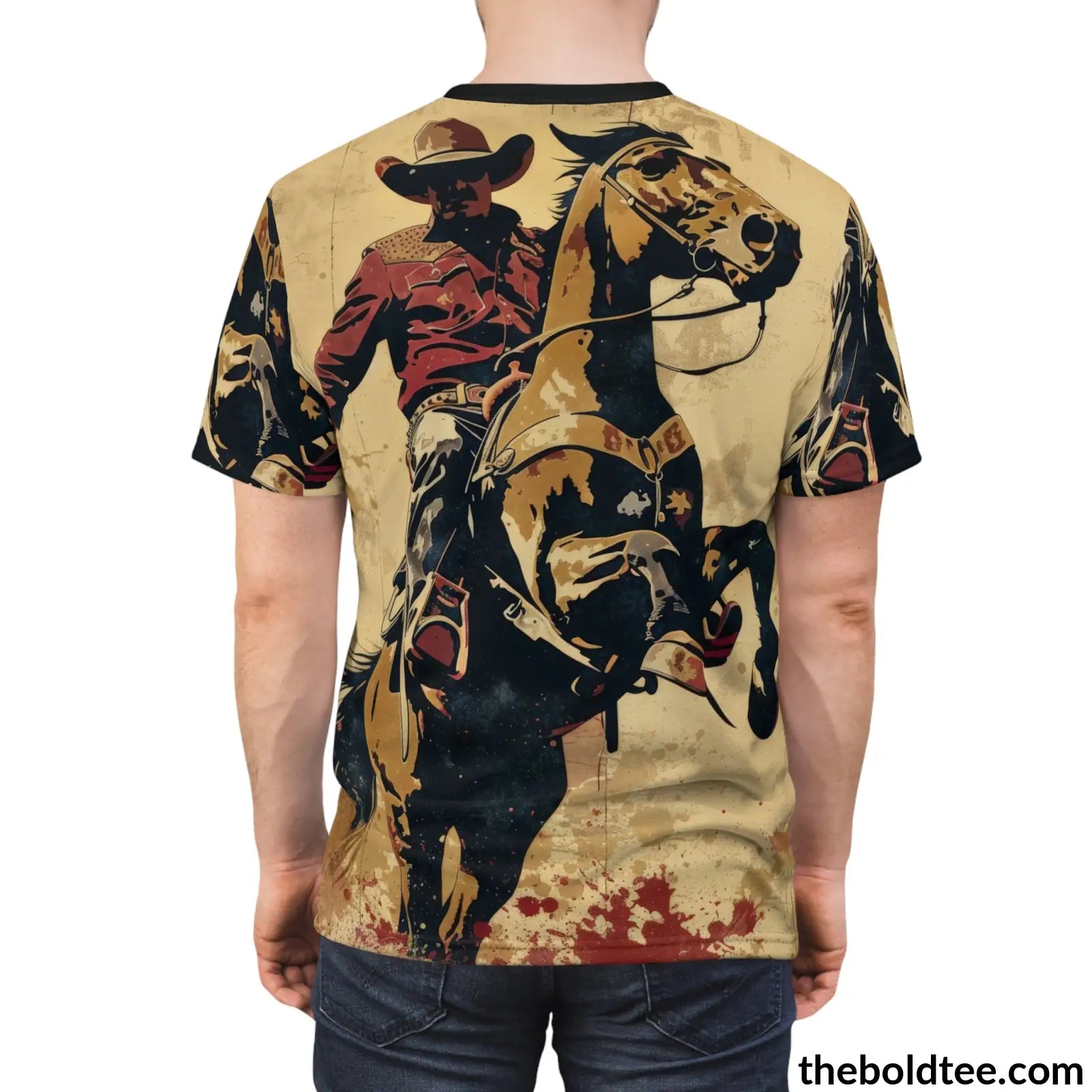 Vintage Rodeo Tee - Premium All Over Print Crewneck Shirt Prints