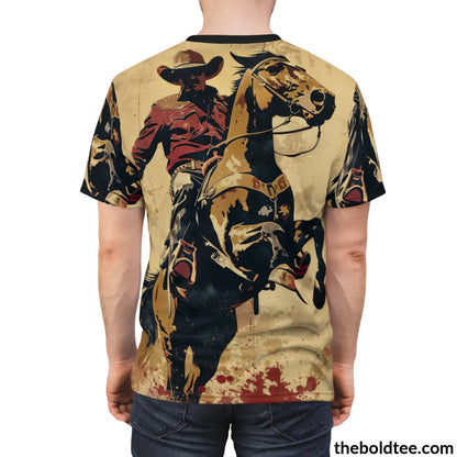 Vintage Rodeo Tee - Premium All Over Print Crewneck Shirt Prints