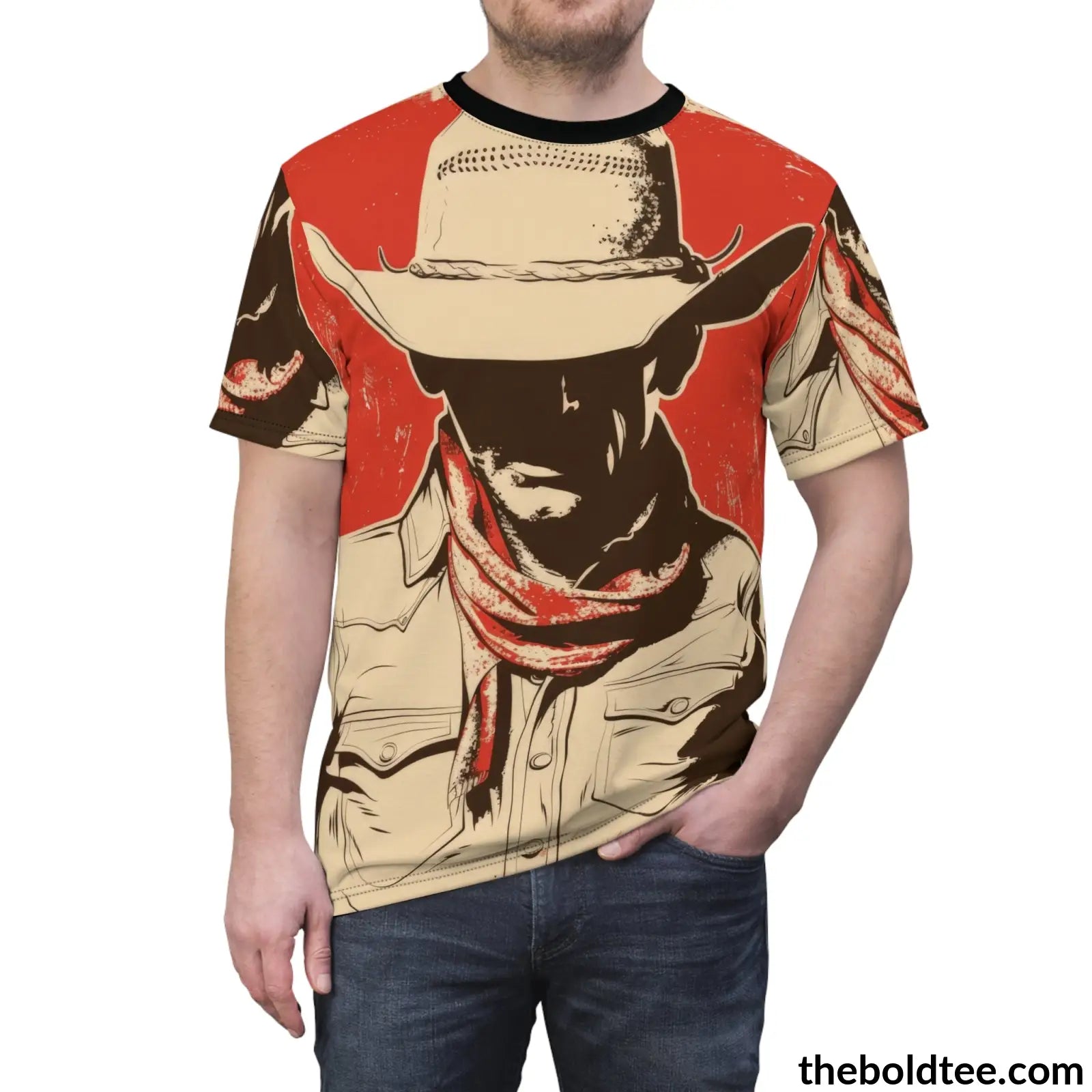 Vintage Rodeo Tee - Premium All Over Print Crewneck Shirt Prints