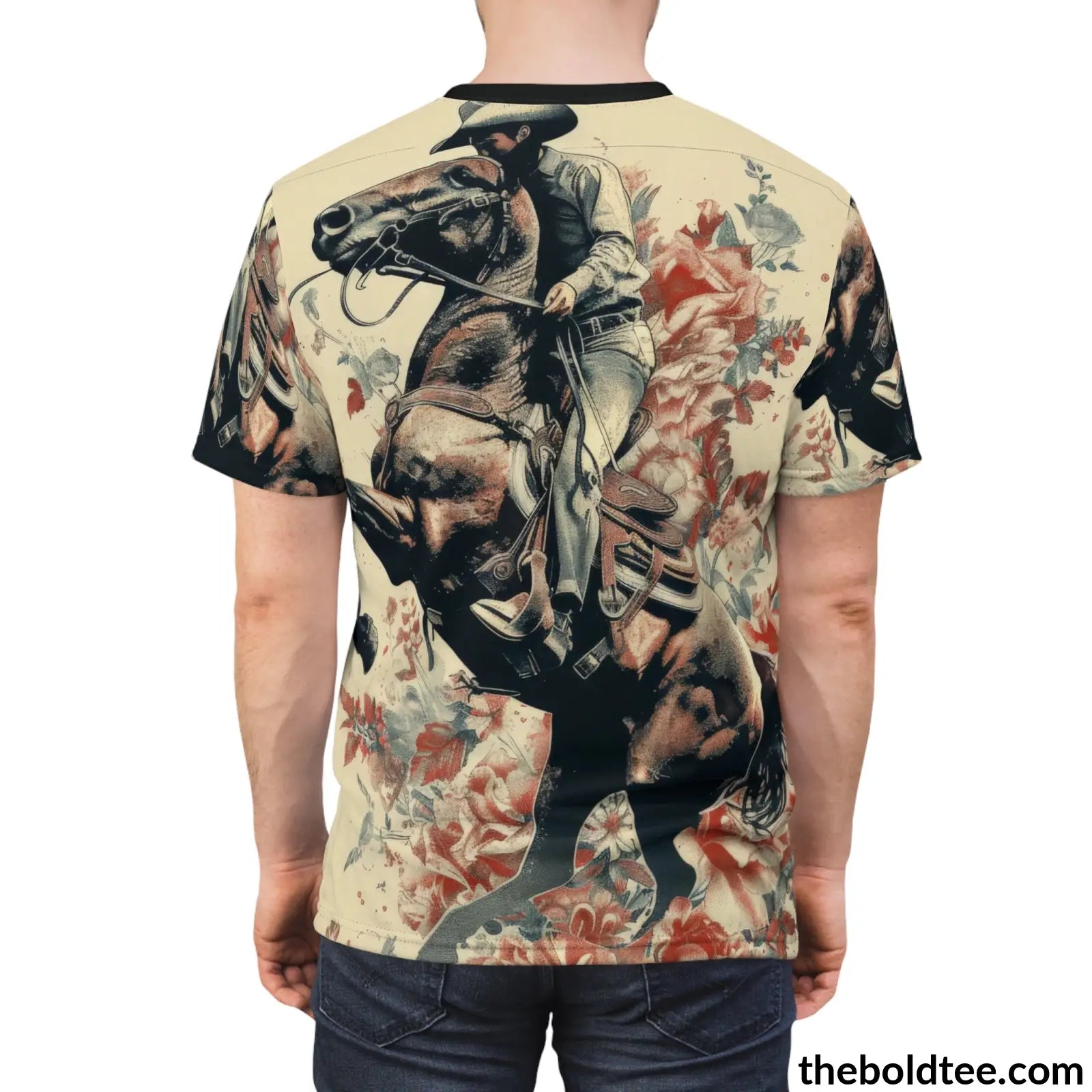 Vintage Rodeo Tee - Premium All Over Print Crewneck Shirt Prints