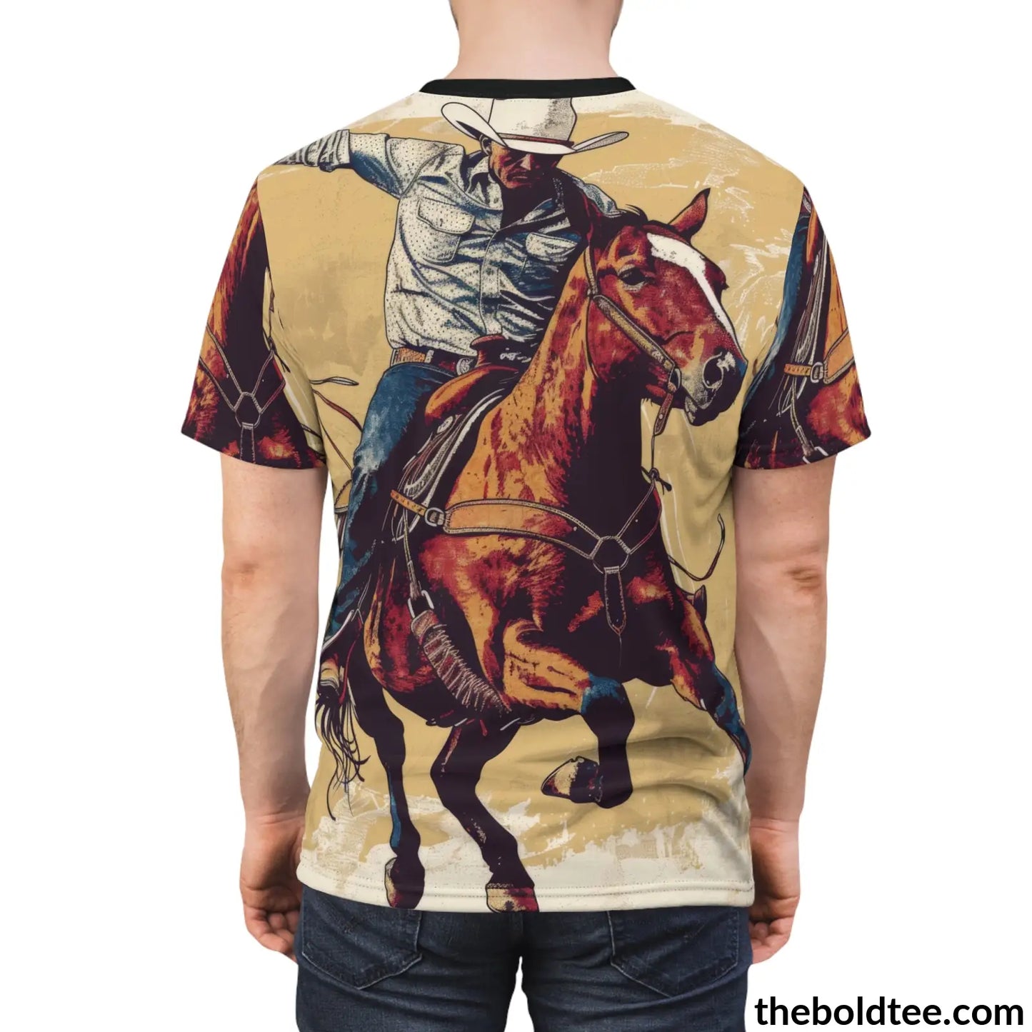 Vintage Rodeo Tee - Premium All Over Print Crewneck Shirt Prints