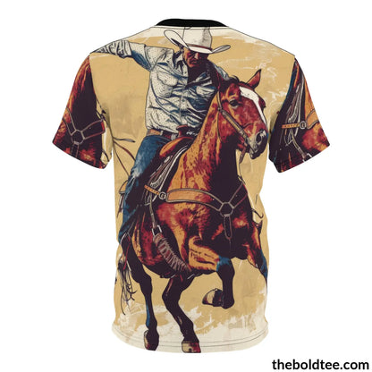 Vintage Rodeo Tee - Premium All Over Print Crewneck Shirt Prints