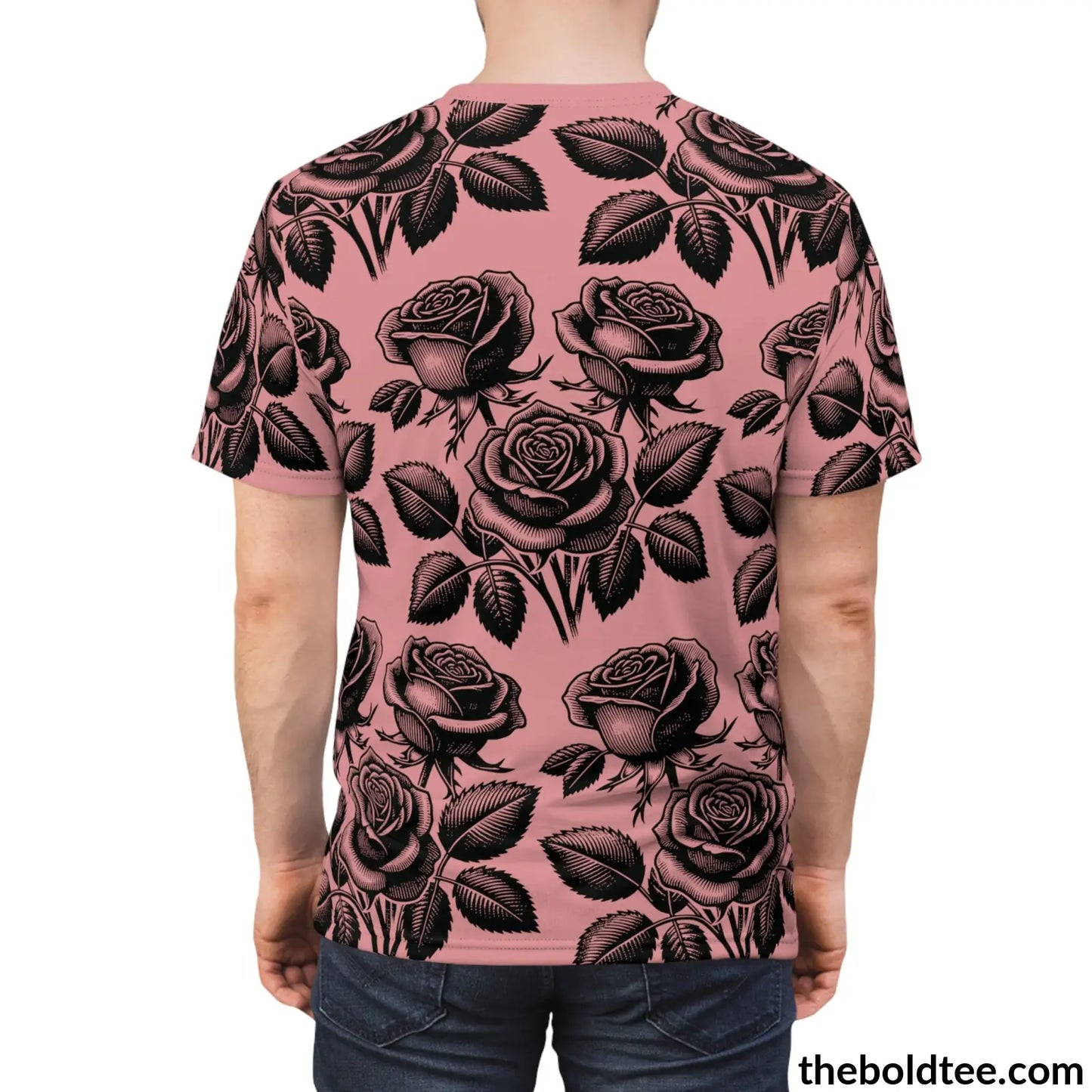 Vintage Roses Pattern Tee - Premium All Over Print Crewneck Prints