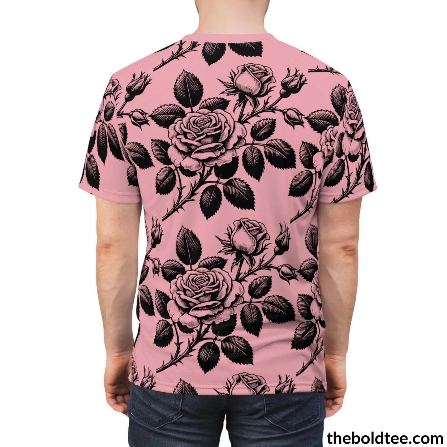 Vintage Roses Pattern Tee - Premium All Over Print Crewneck Prints