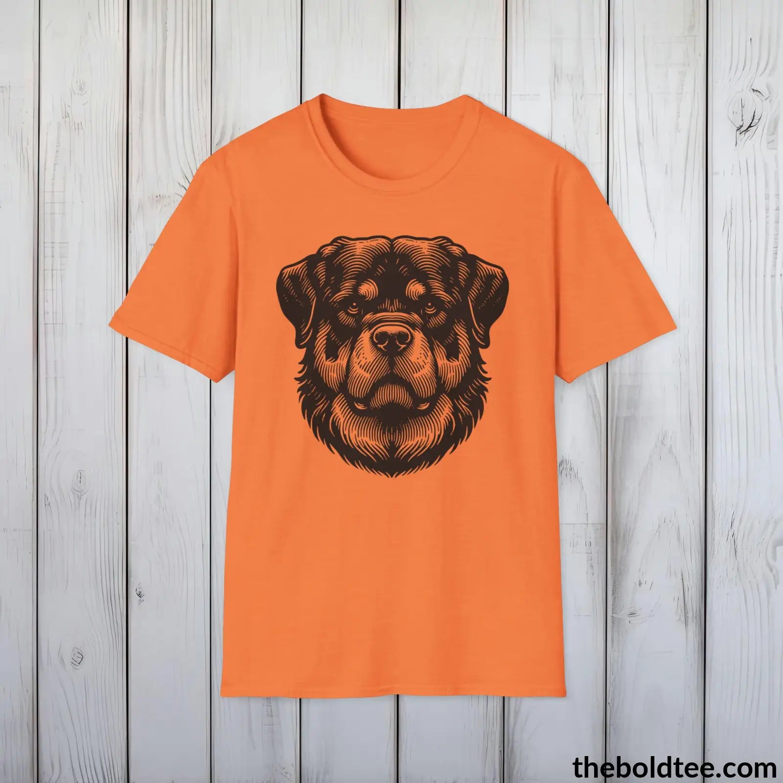 Vintage Rottweiler Dog Tee - Sustainable & Soft Cotton Crewneck Unisex T - Shirt 9 Bold Colors