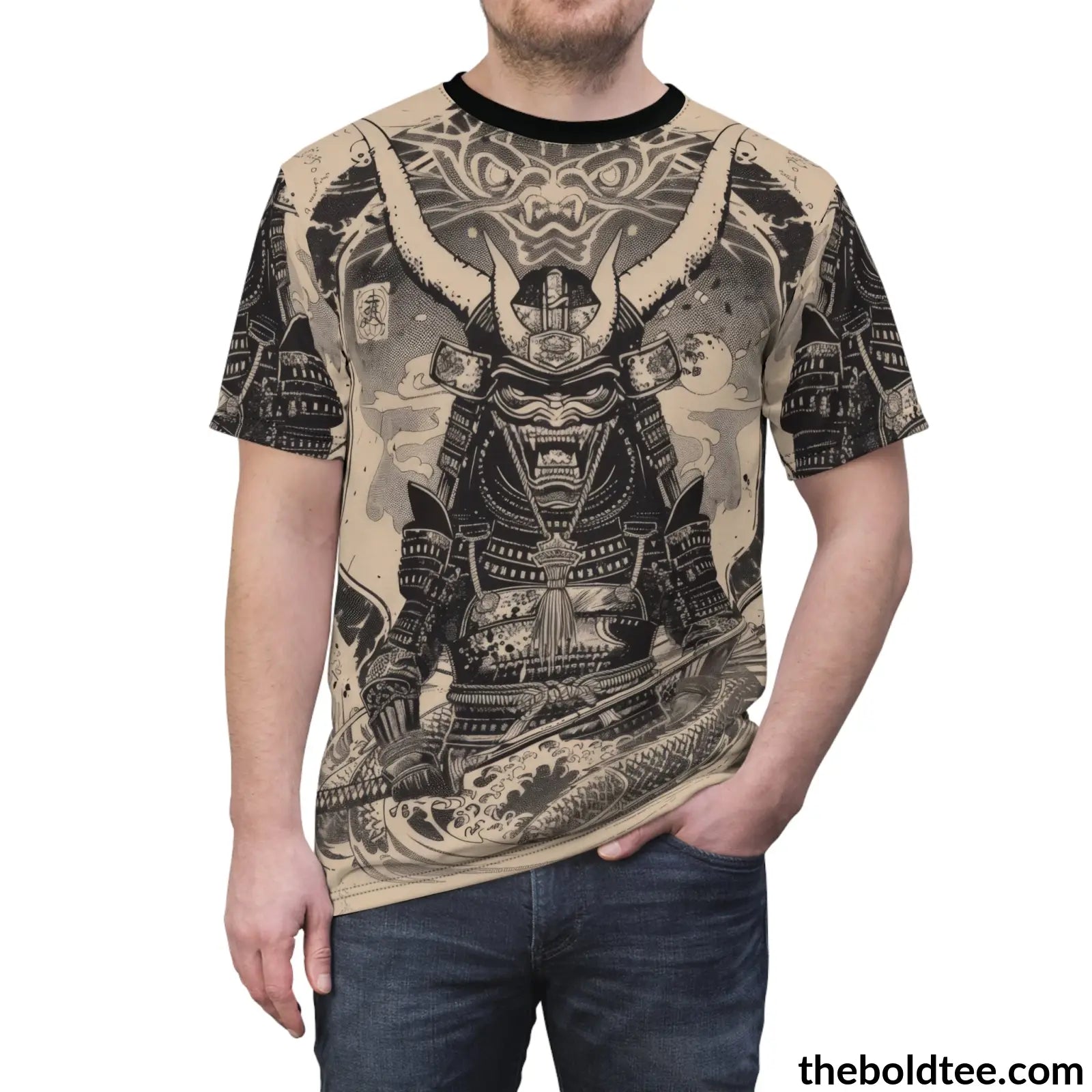 Vintage Samurai Tee - Premium All Over Print Crewneck Shirt Prints