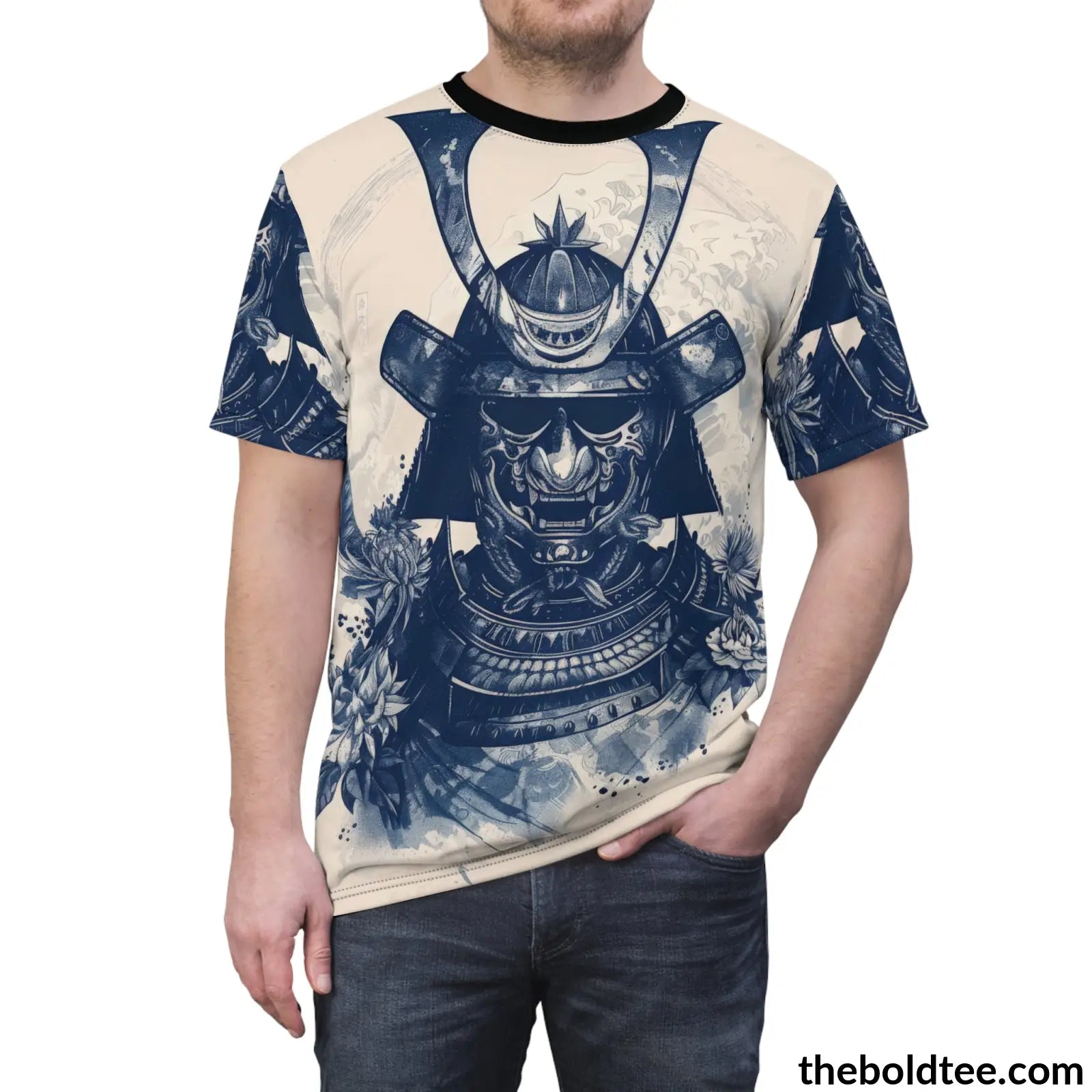 Vintage Samurai Tee - Premium All Over Print Crewneck Shirt Prints