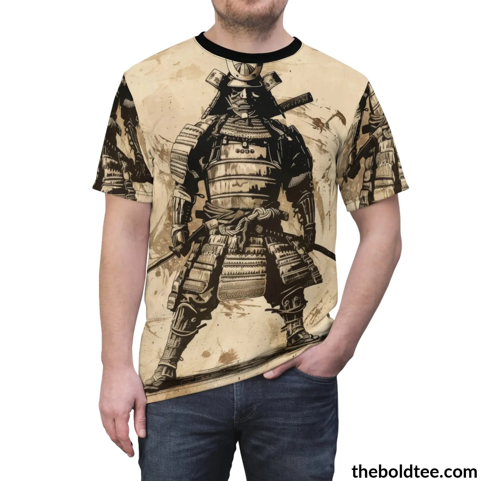 Vintage Samurai Tee - Premium All Over Print Crewneck Shirt Prints