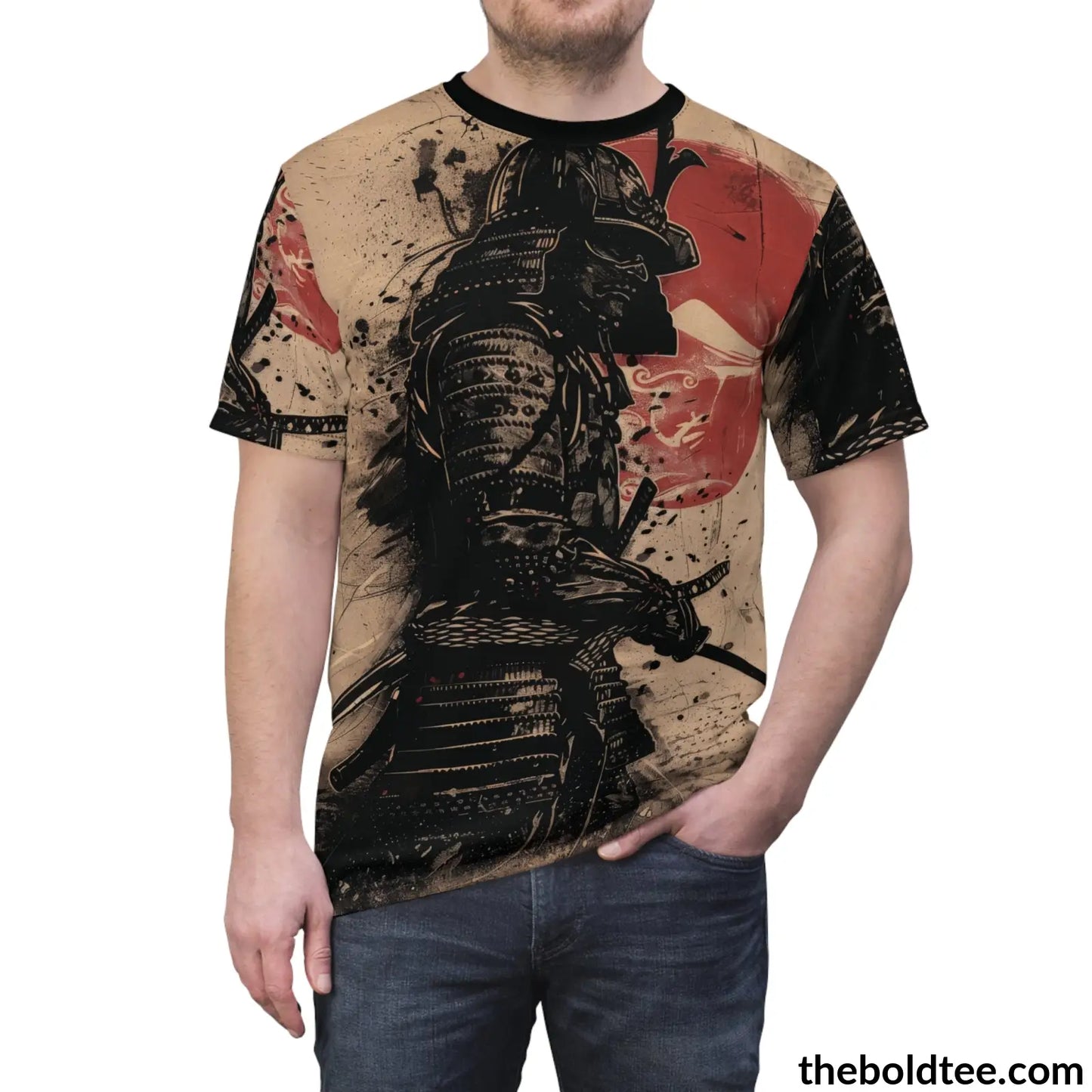 Vintage Samurai Tee - Premium All Over Print Crewneck Shirt Prints