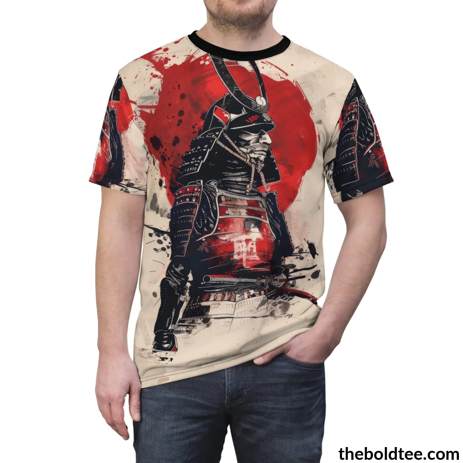 Vintage Samurai Tee - Premium All Over Print Crewneck Shirt Prints