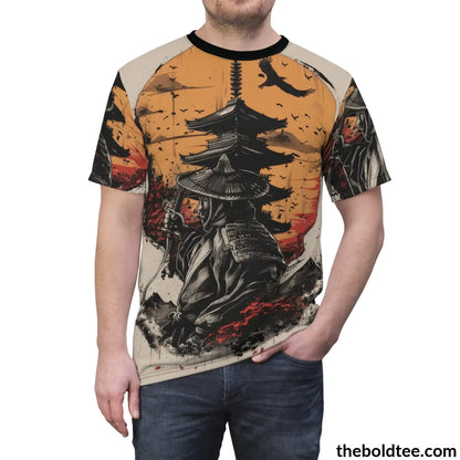 Vintage Samurai Tee - Premium All Over Print Crewneck Shirt Prints