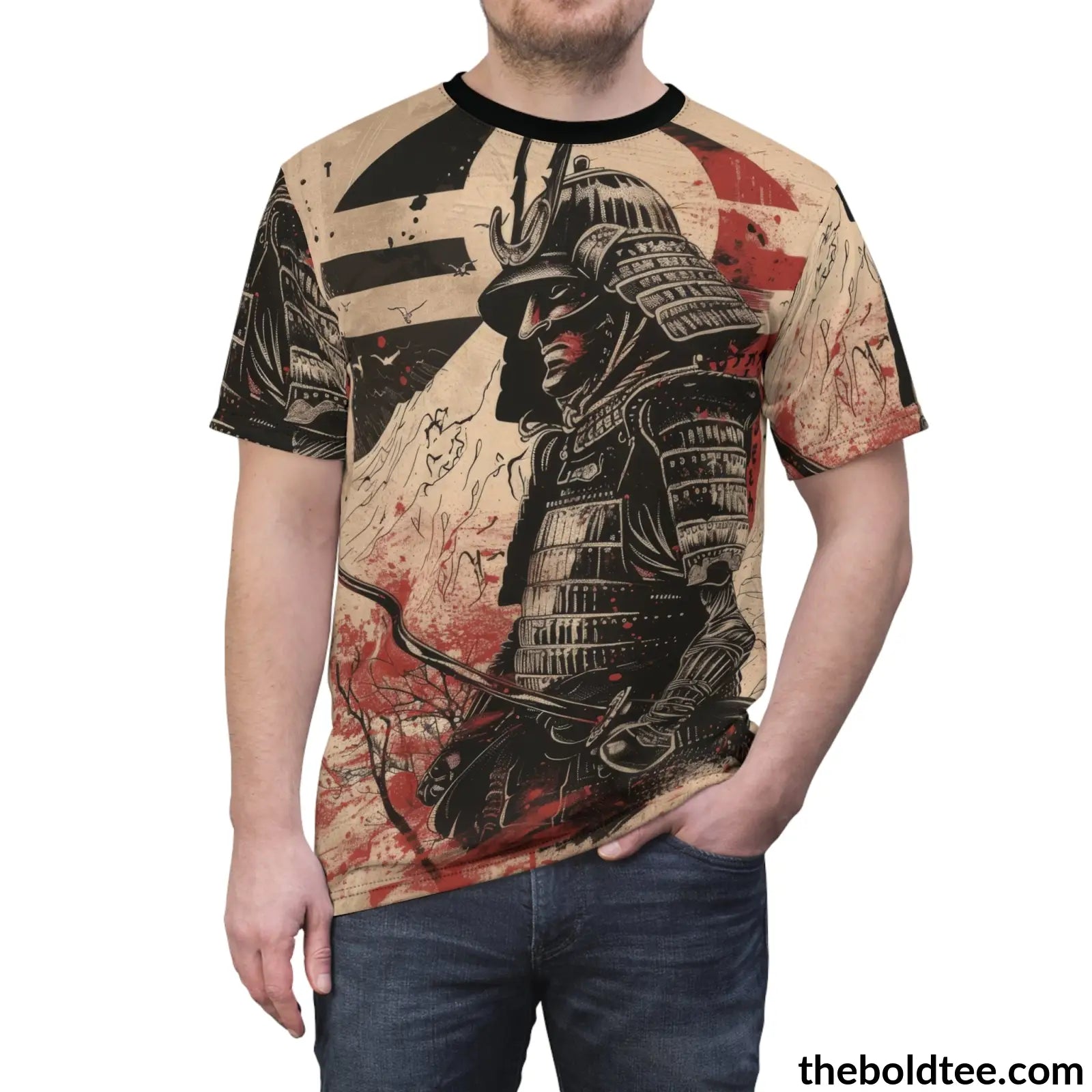 Vintage Samurai Tee - Premium All Over Print Crewneck Shirt Prints