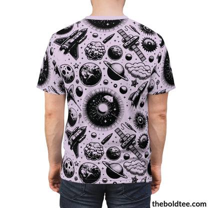 Vintage Space Pattern Tee - Premium All Over Print Crewneck Prints