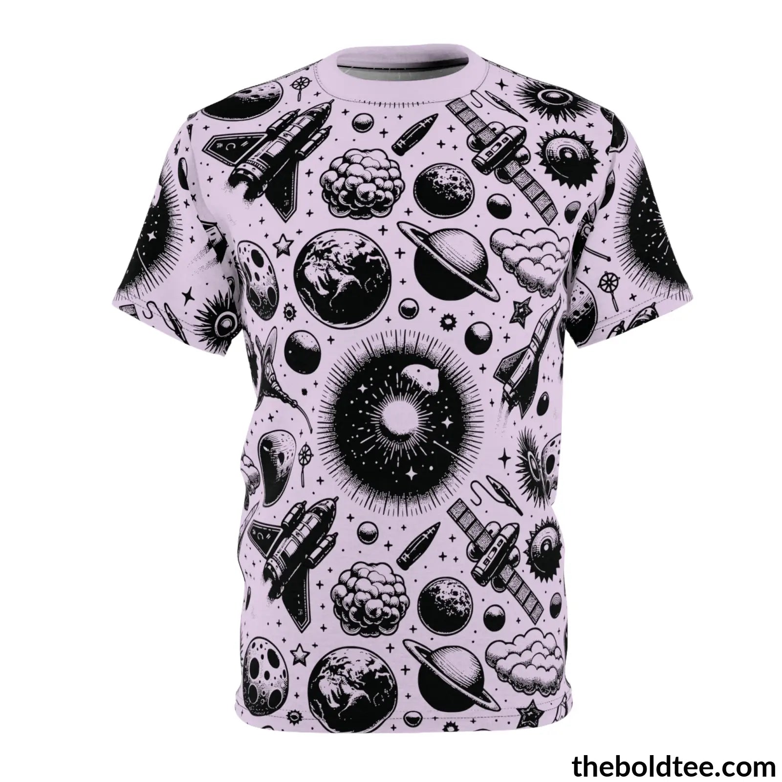 Vintage Space Pattern Tee - Premium All Over Print Crewneck S Prints