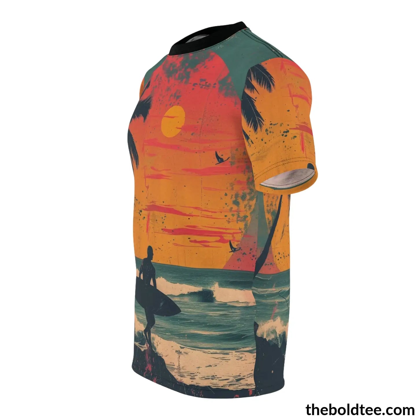 Vintage Summer Beach Tee - Premium All Over Print Crewneck Shirt Prints